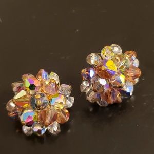 💕Vintage Aurora Borealis Clip Earings
